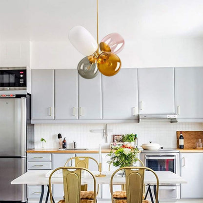 Luminara Tak Art Deco Glas-in-Lood Kroonluchter