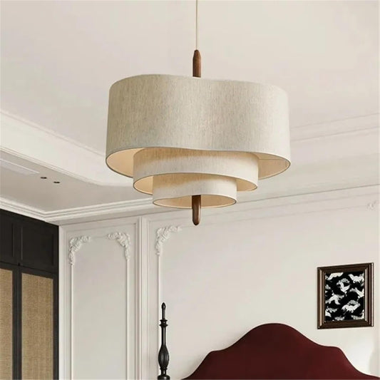 Elegante Stoffen Hanglamp met Warme Gloed