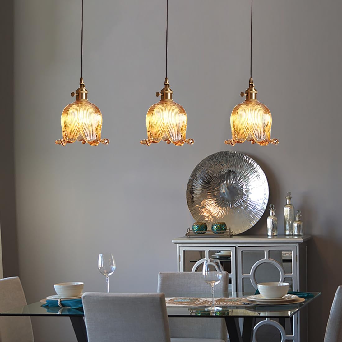 Bloom Glow Glazen Bloemvormige Hanglamp