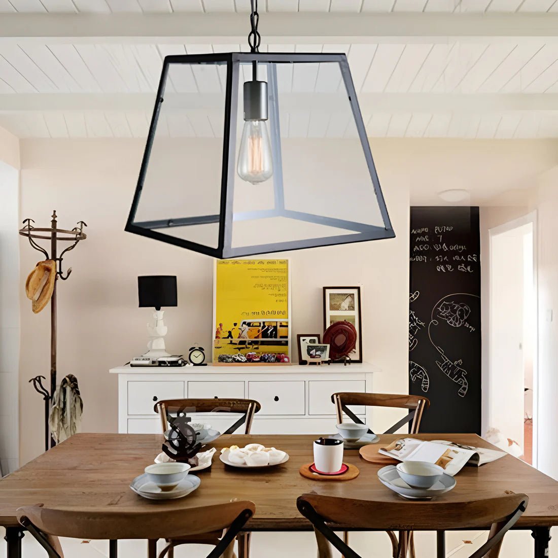 Retro Industriële Stijl Glazen Hanglamp