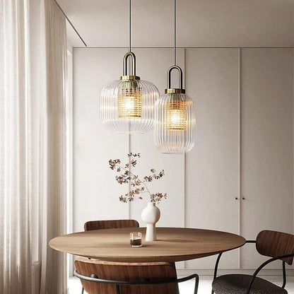 Moderne Stijlvolle Strepen Glazen Hanglamp