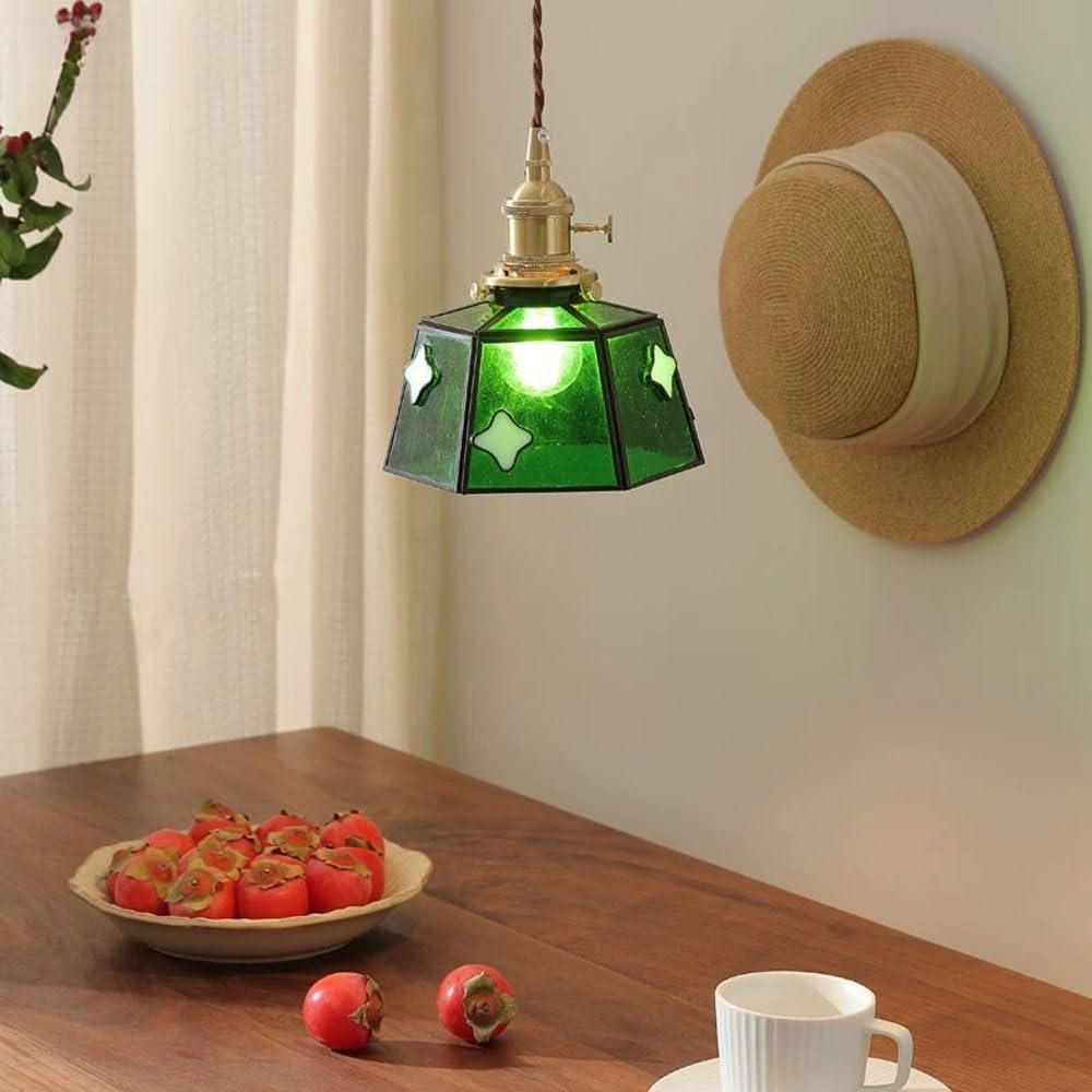 Luxe Walnoothouten Glazen Hanglamp