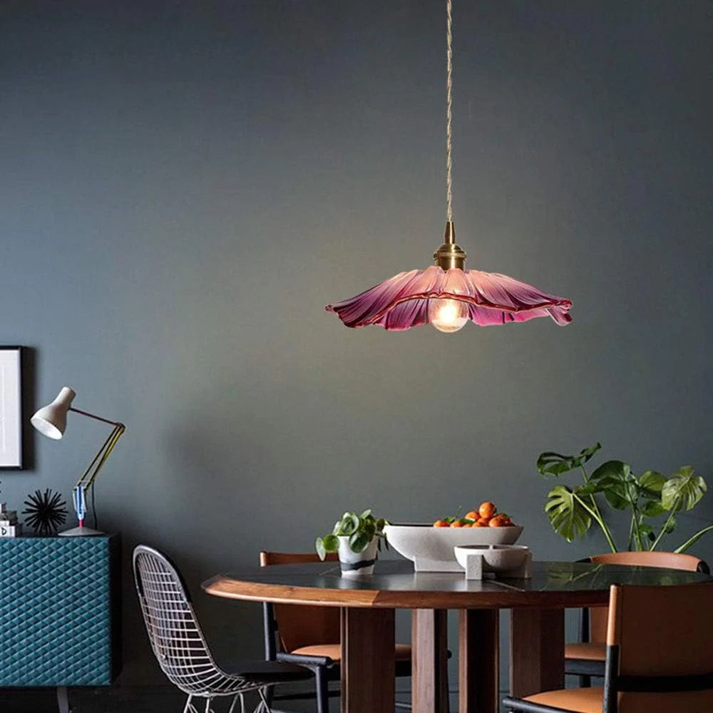 Retro Bloemvorm Glazen Hanglamp