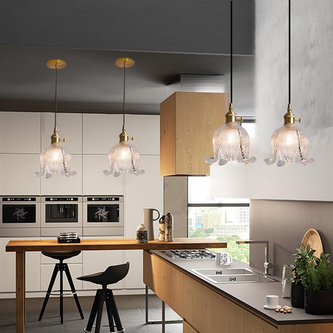 Bloom Glow Glazen Bloemvormige Hanglamp