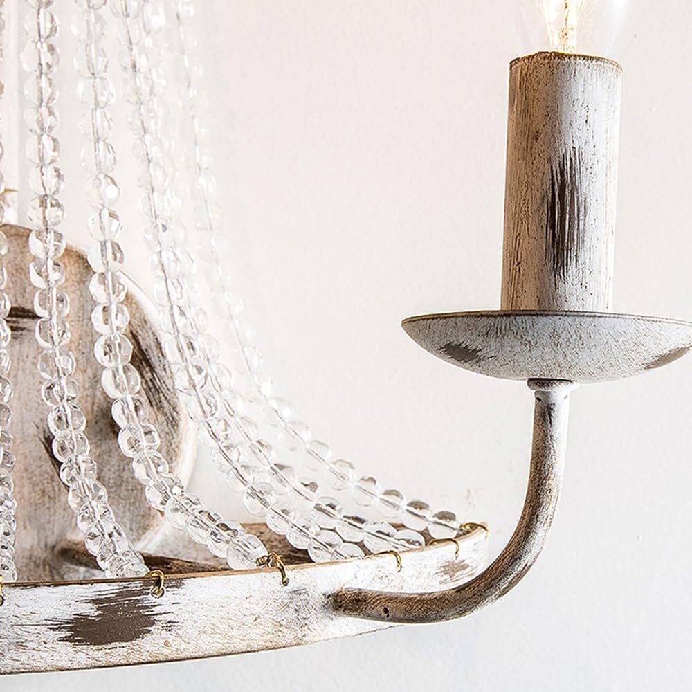 Vintage Landelijke Kaarsen Kristallen Wandlamp