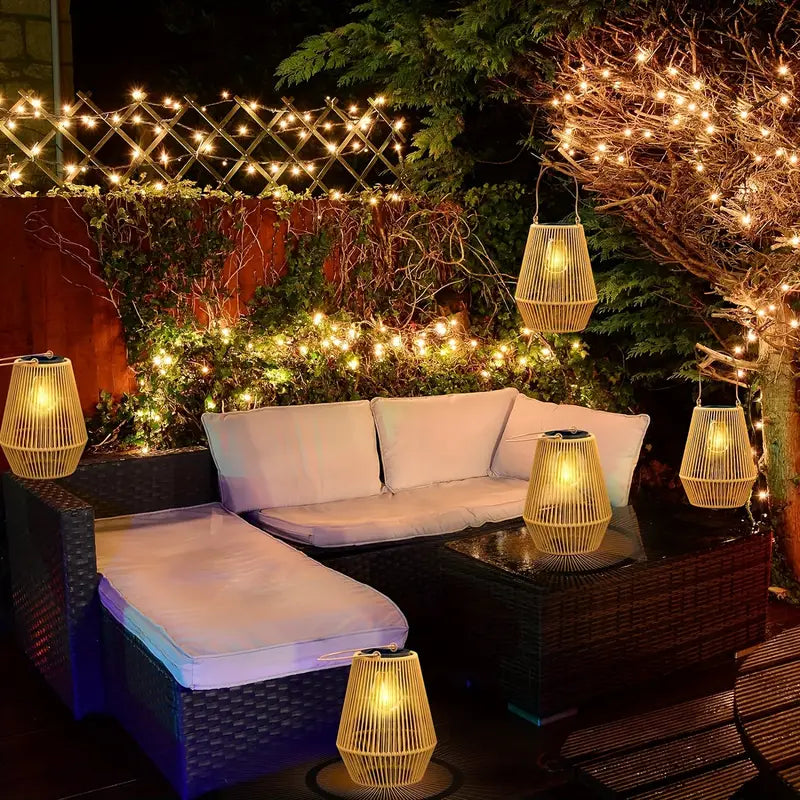 Boheemse Solar Rotan Buiten Hanglamp