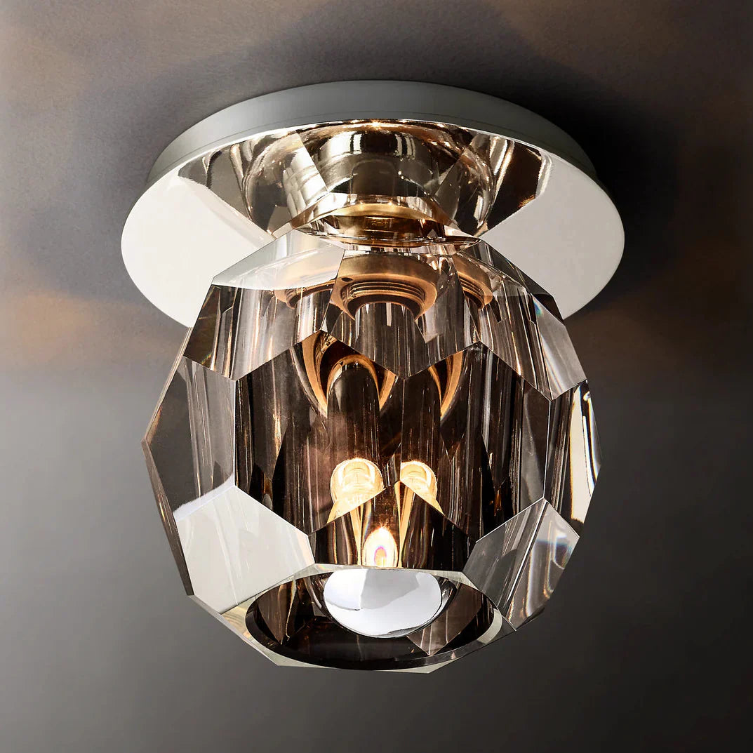 Kristal Enkele Bol Flush Mount Plafondlamp