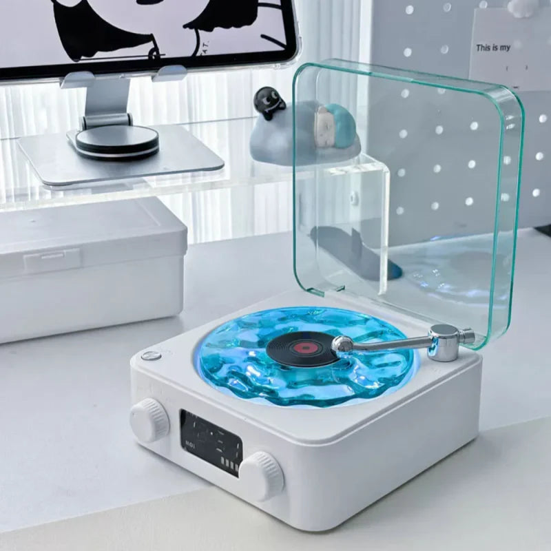 Retro Witte Ruis Bluetooth Speaker met Omgevingslicht