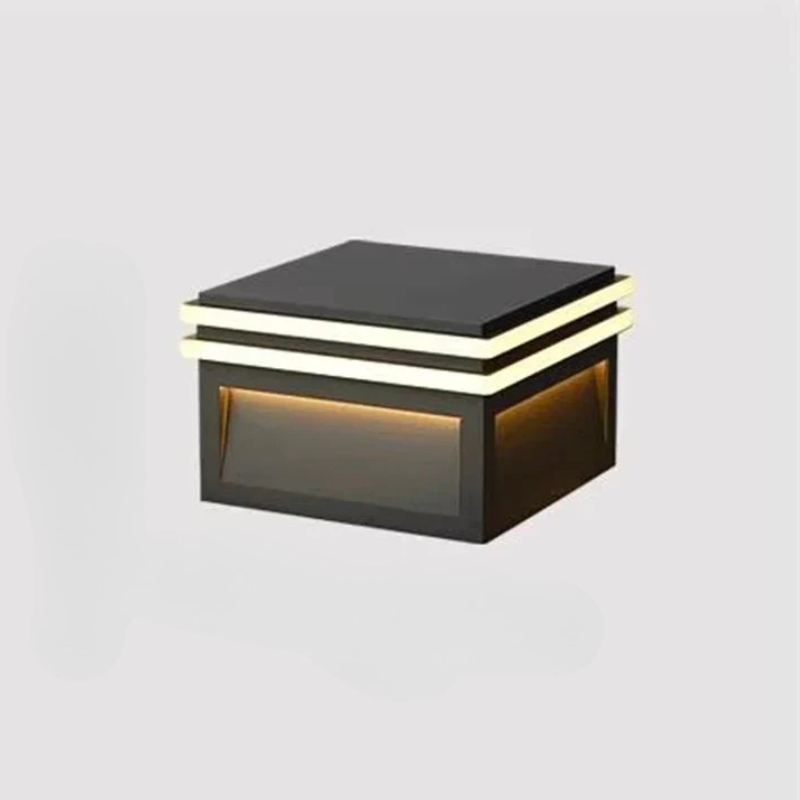 Moderne Vierkante RVS Solar Buitenlamp