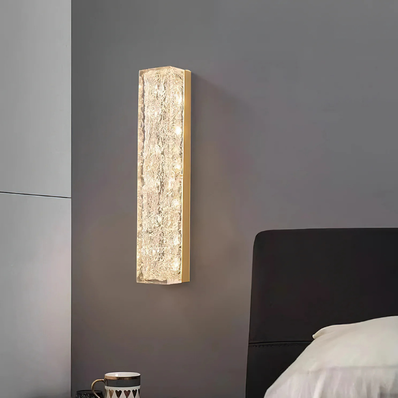Moderne Rechthoekige Wandlamp van Messing en Hars