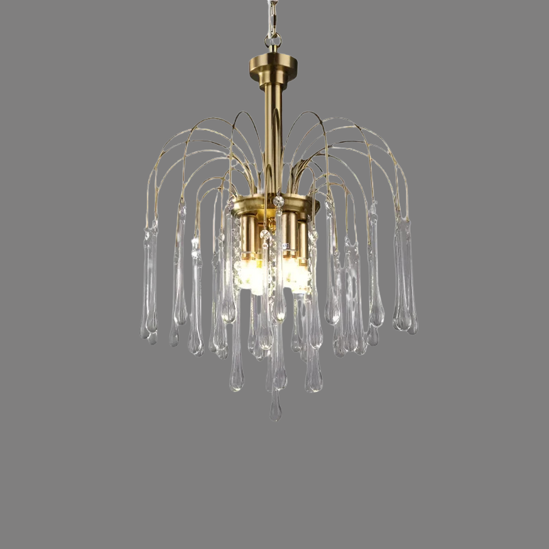Teardrop Luxe Kristallen Waterval Messing Kroonluchter