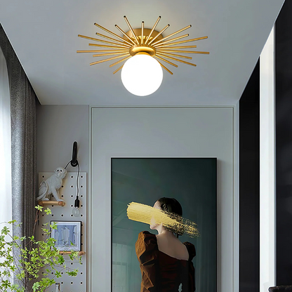 Starburst Luxe Plafondlamp van Messing & Glas