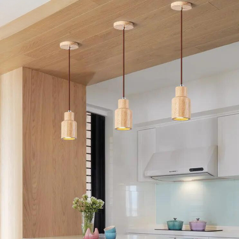 Borealis Glow Scandinavische Houten Hanglamp
