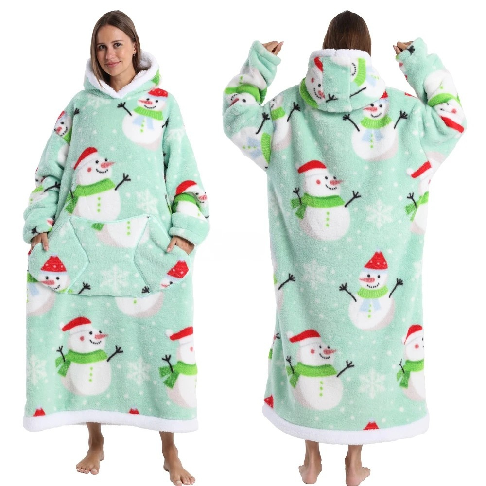 Deken Hoodie Oversized Flanel Draagbaar Warm