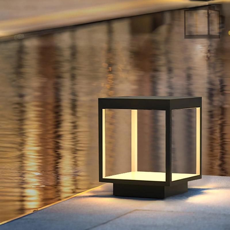 Moderne Vierkante Frame Zonne-Energie Buitenlamp
