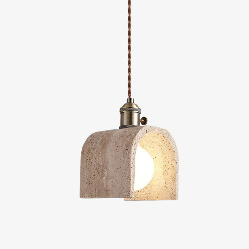 Hanglamp van Geel Travertijn en Goud