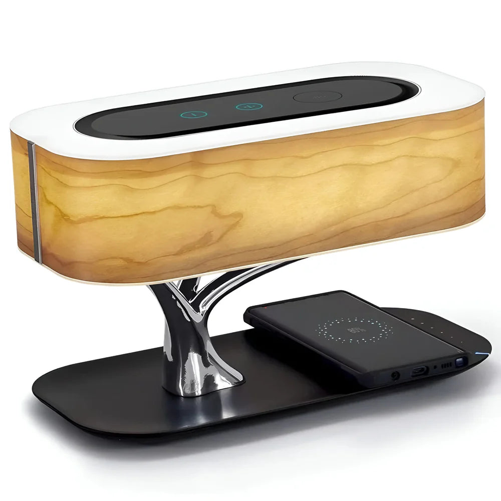 GlowSync Licht & Sound Tafel Lamp met Draadloze Oplader