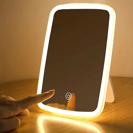 Draagbaar LED Make-uplamp met Spiegel en USB-Oplaadfunctie
