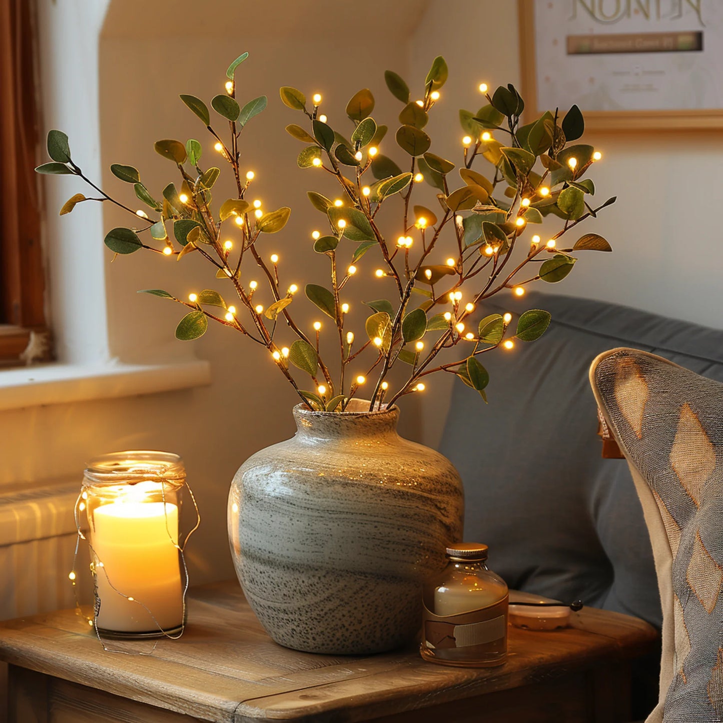 Fairy Light Olijftak & Kersenbloesem Tafellamp - Sfeervolle Natuurlijke Verlichting voor Elk Interieur