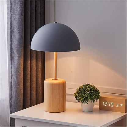 Minimalistisch Design Tafellamp in Hout en Metaal