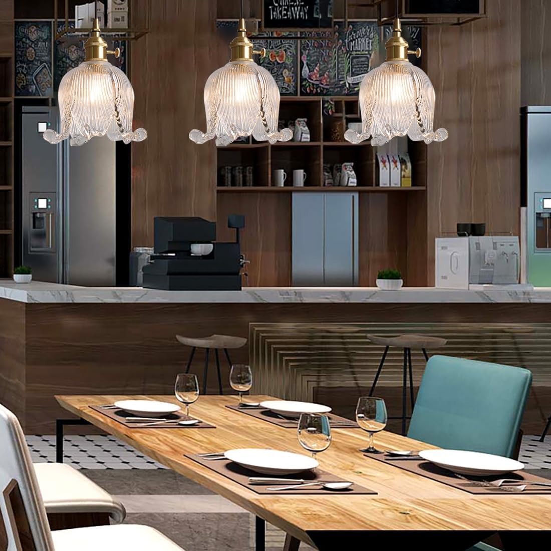 Bloom Glow Glazen Bloemvormige Hanglamp