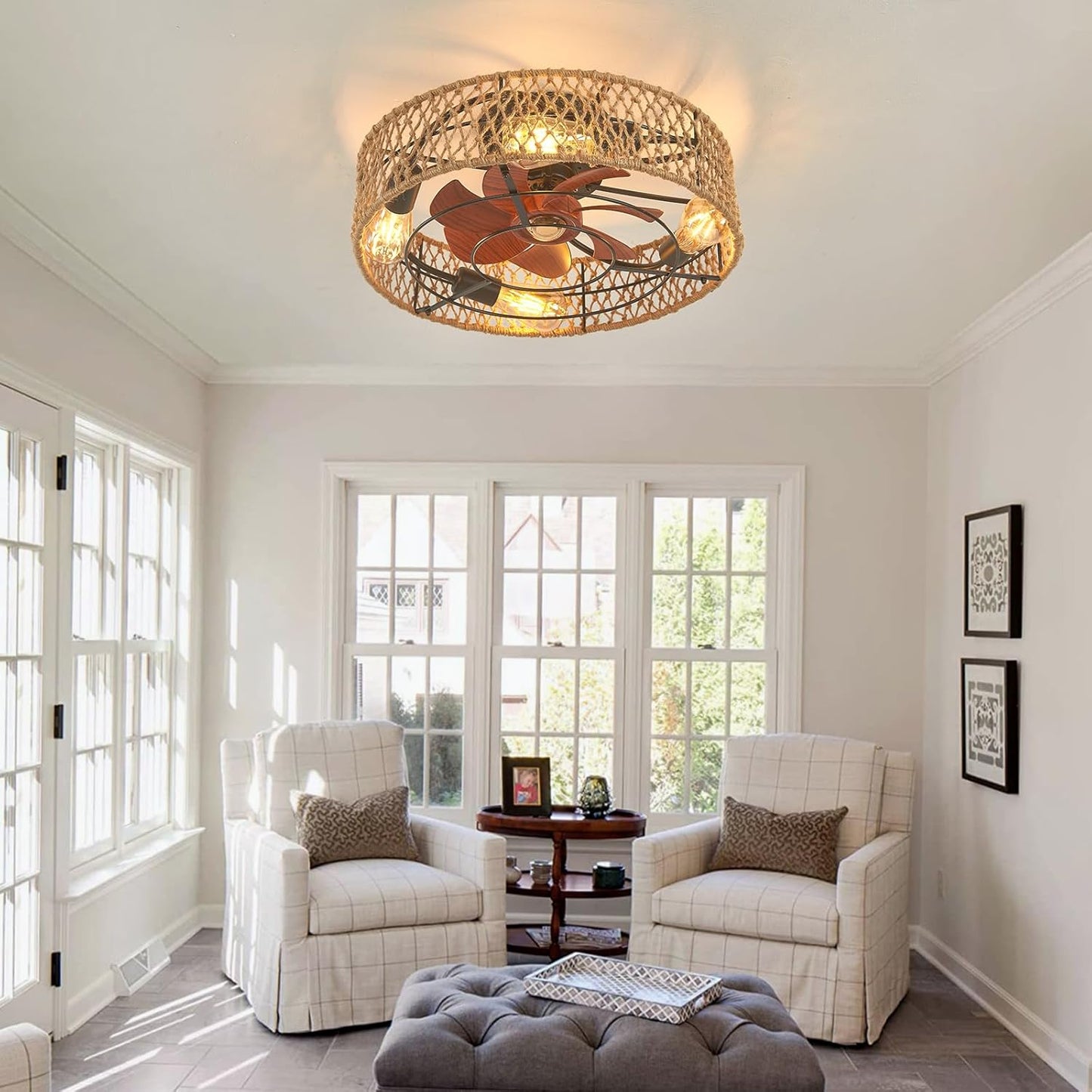 Bohemia Twine Plafond Ventilatorlamp