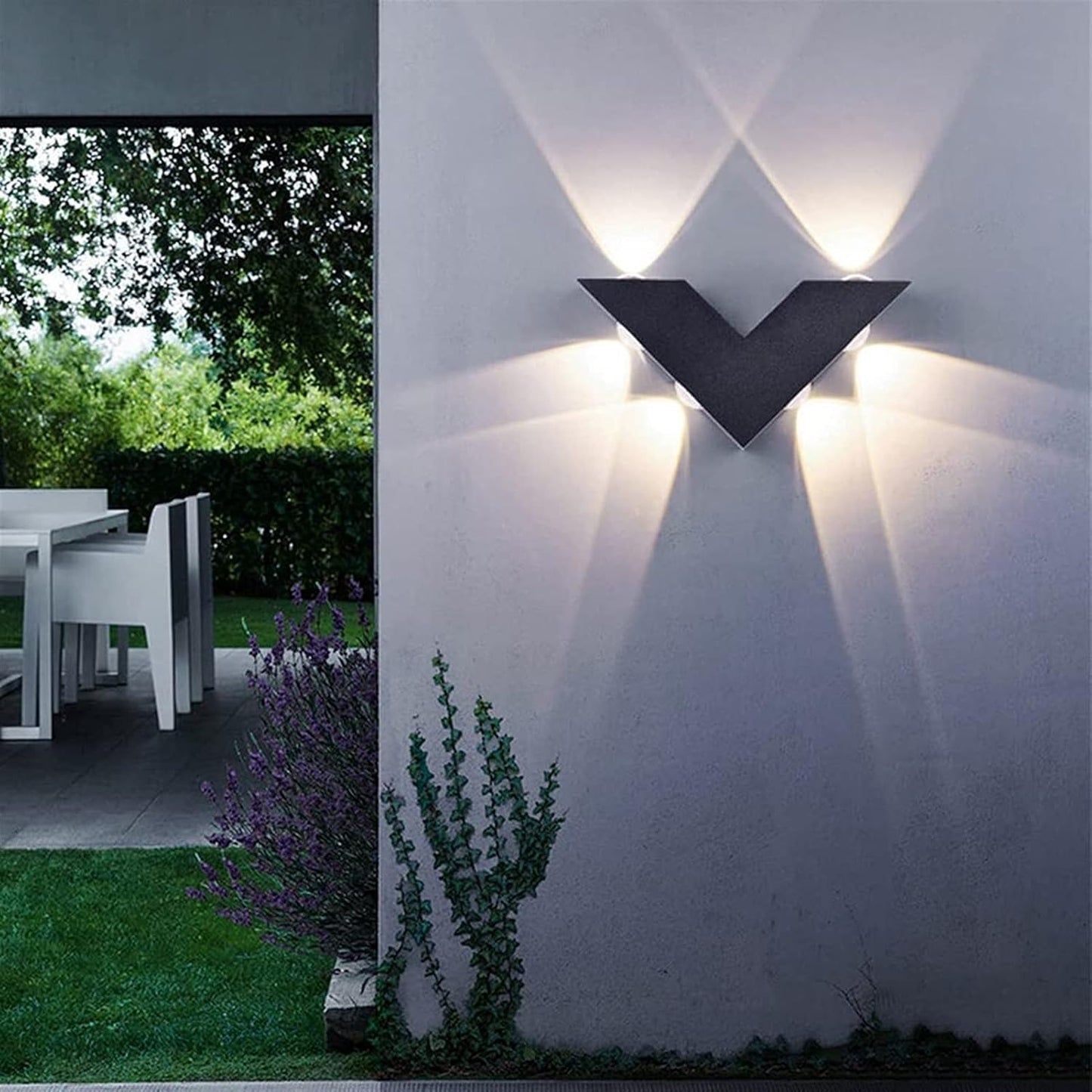 Minimalistische V-vormige LED Buiten Wandlamp