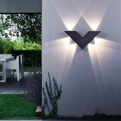 Minimalistische V-vormige LED Buiten Wandlamp