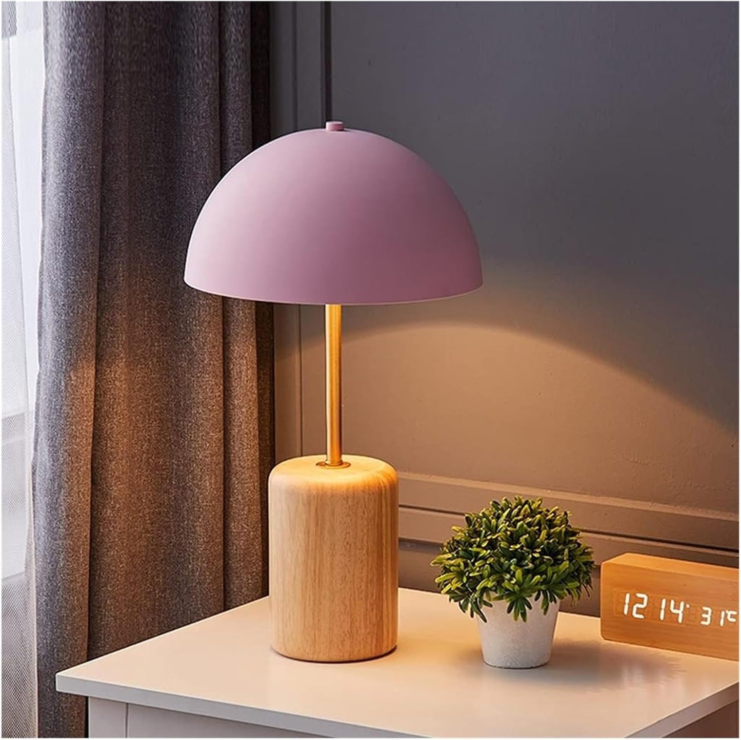 Minimalistisch Design Tafellamp in Hout en Metaal