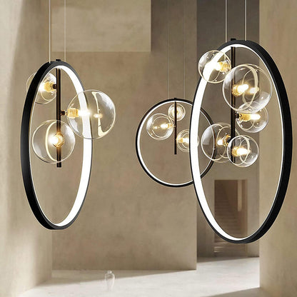 Scandinavische Bubbel Glazen Hanglampen Met Ring