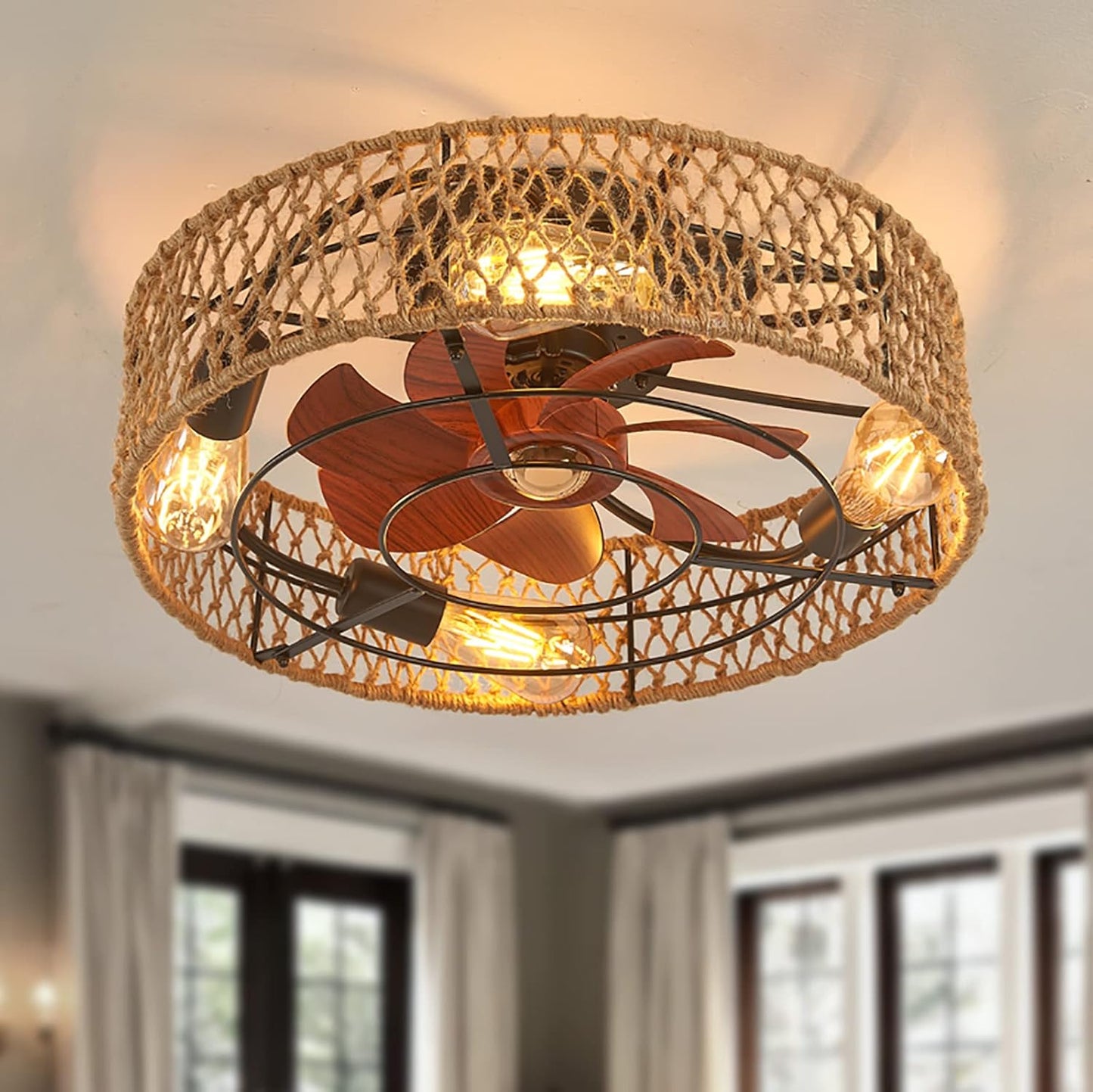 Bohemia Twine Plafond Ventilatorlamp