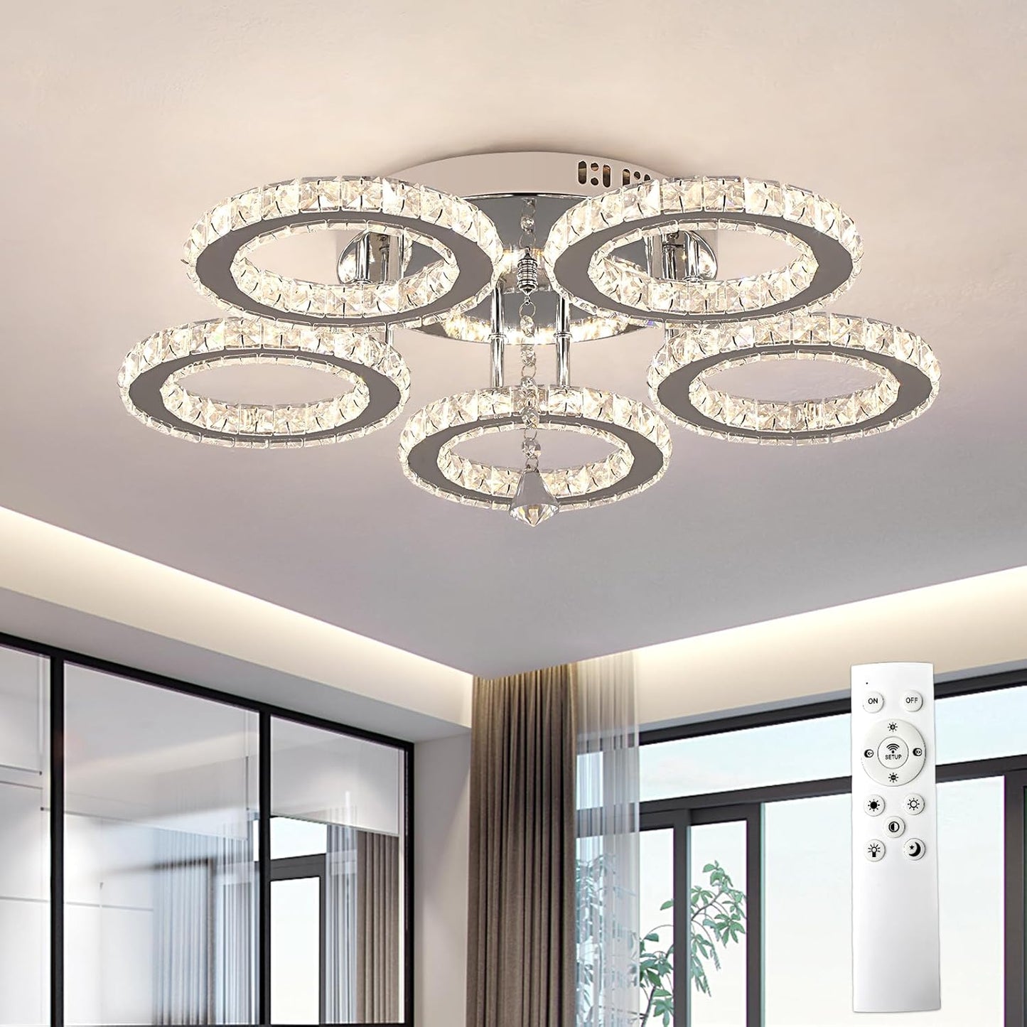 Luxe Kristallen Afstandsbediening Plafondlamp