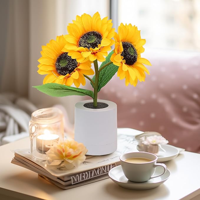 Zonnebloem Tafellamp – Stralende Natuurlijke Sfeer