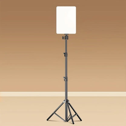 LumaGlow | Live Streaming Plat paneel Ringlamp met Statief en USB-Aansluiting