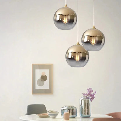 Glazen Hanglamp met Metallic Ombre Afwerking