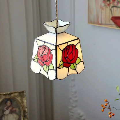 Moderne Rose Glas Tiffany Hanglamp