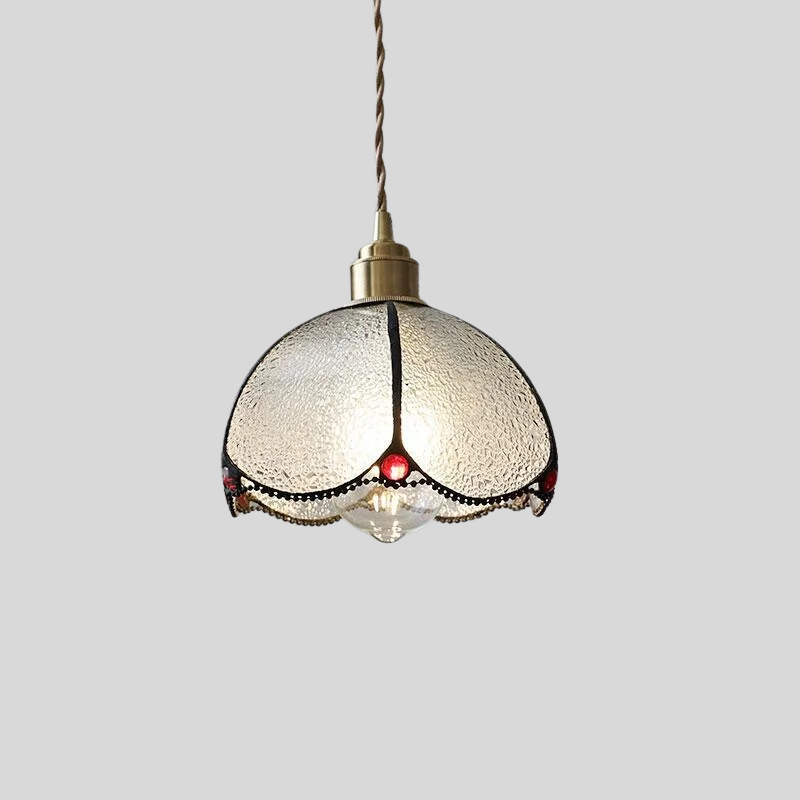 Verfijnde Loft Hanglamp van Koper en Glas