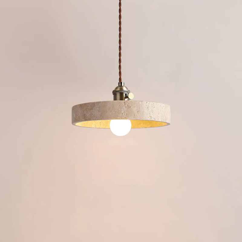 Hanglamp van Geel Travertijn en Goud