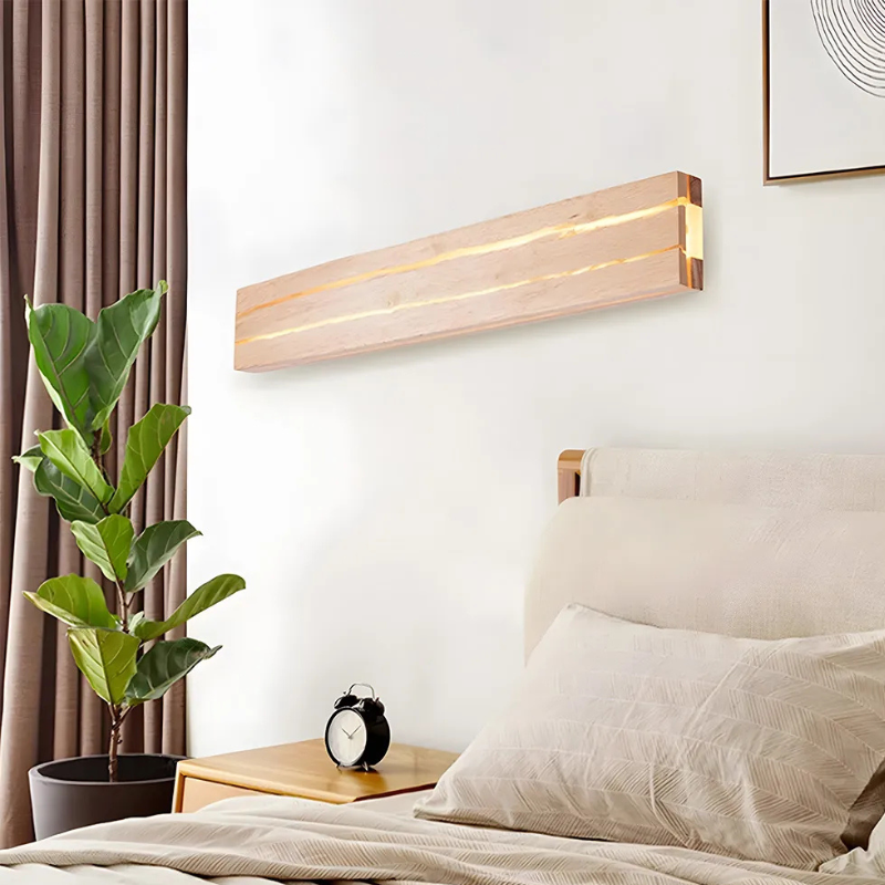 Moderne Houtcrack Wandlamp – Natuurlijk Hedendaags Design