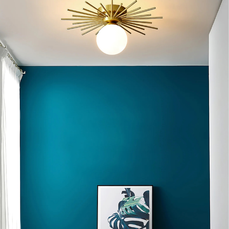 Starburst Luxe Plafondlamp van Messing & Glas