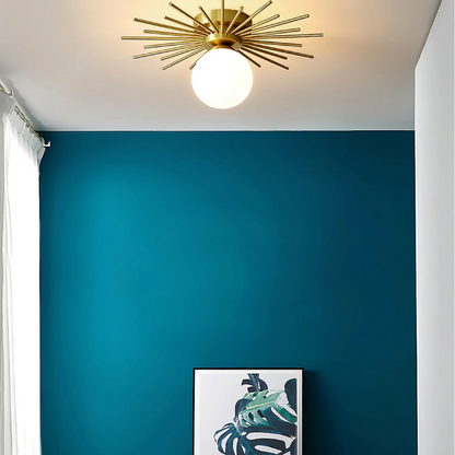 Starburst Luxe Plafondlamp van Messing & Glas