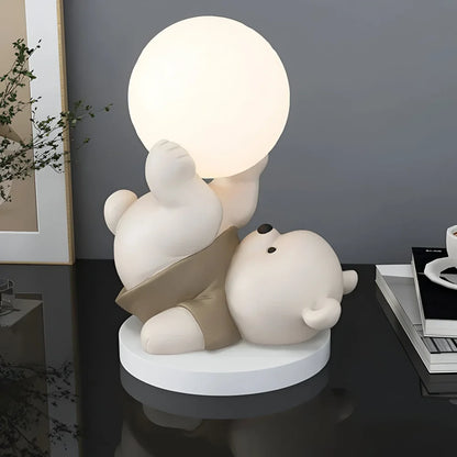 Moderne Betoverende Teddybeer Maan Tafellamp