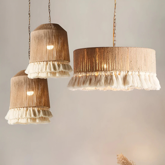 Boho Vintage Hennep Touw Tassel Kroonluchter