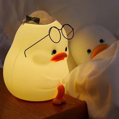 Zacht Silicone Warm Licht Huilende Eend Nachtlamp