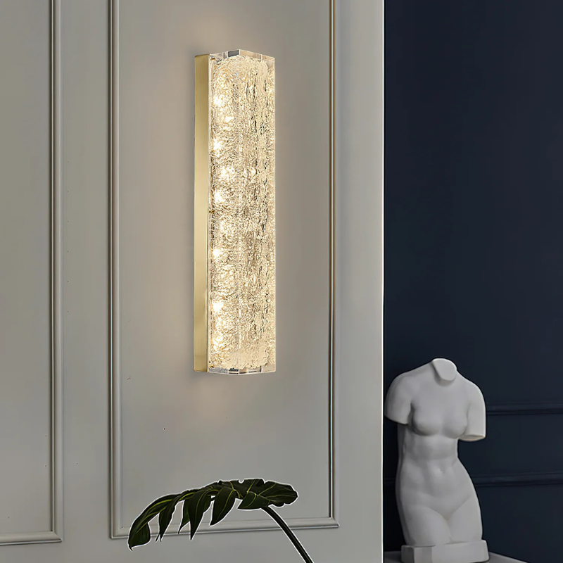 Moderne Rechthoekige Wandlamp van Messing en Hars
