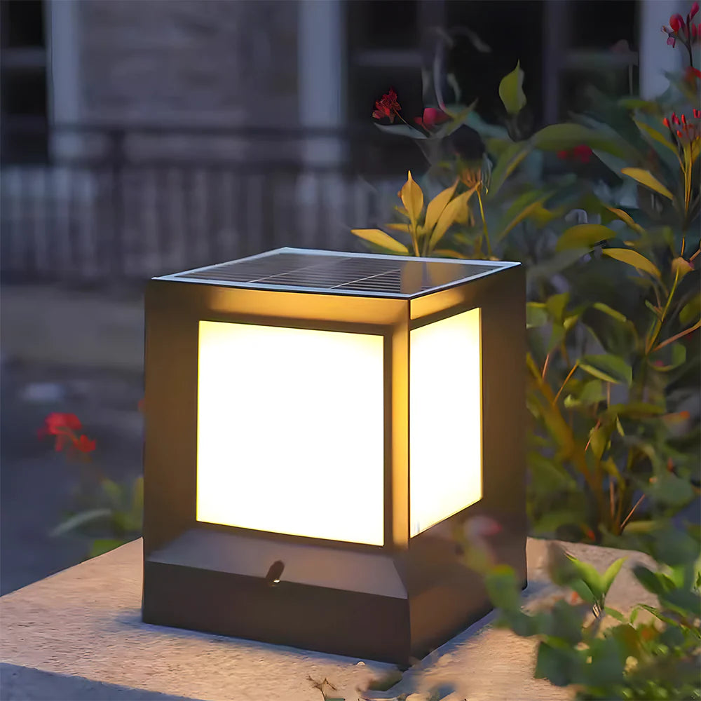 Moderne LED Zwarte Solar Buitenlantaarn