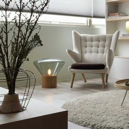 Stijlvolle Glas & Hout Combinatie Tafellamp