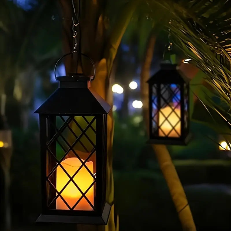 Solar Hanglamp met Ingebouwde LED Kaars – Creatieve Buitenverlichting