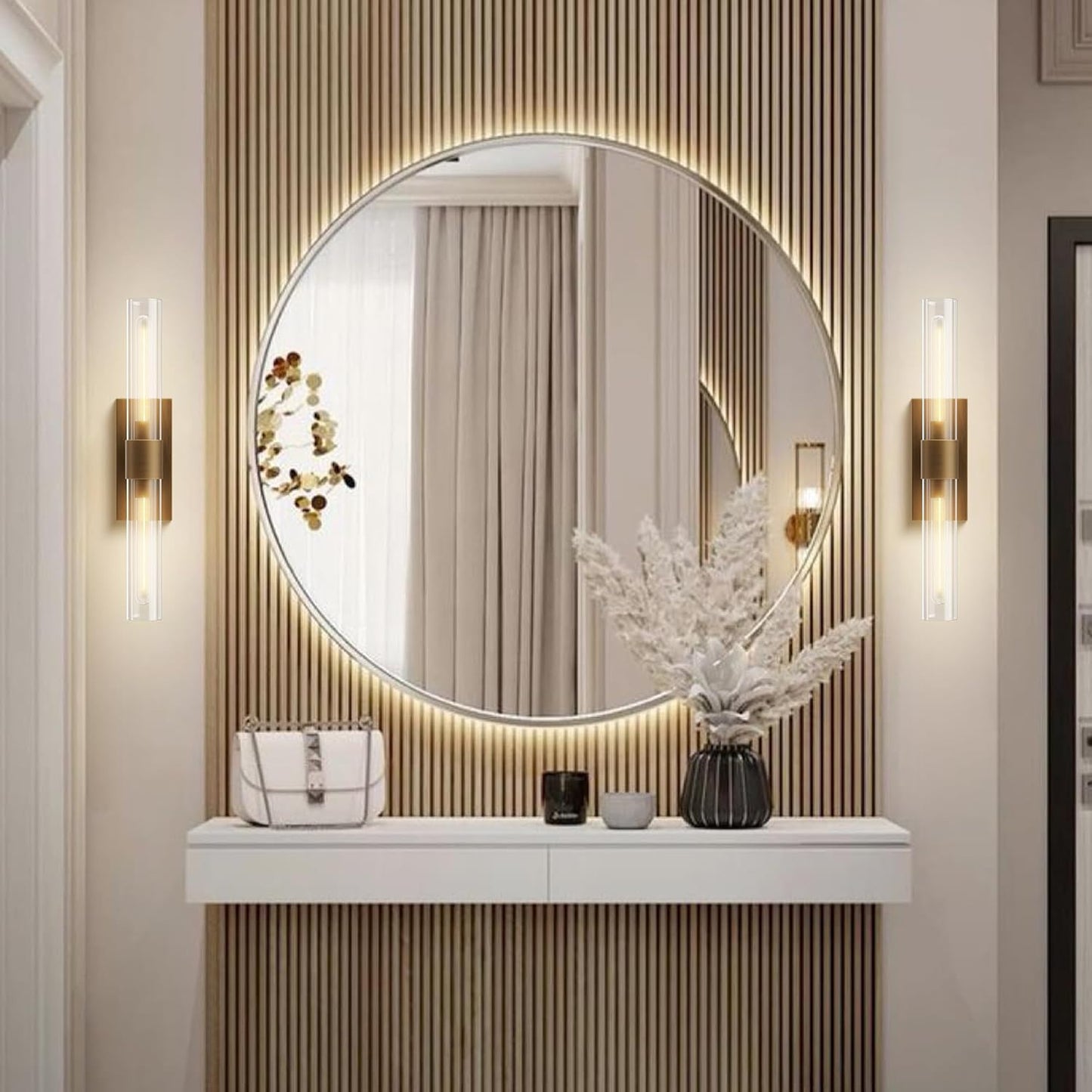 Aurora Luxe Kristallen Wandlamp 23" H