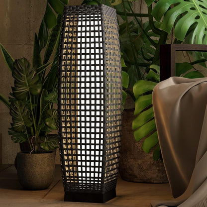 Imitatie Rotan Zonne-Energie Buiten Vloerlamp
